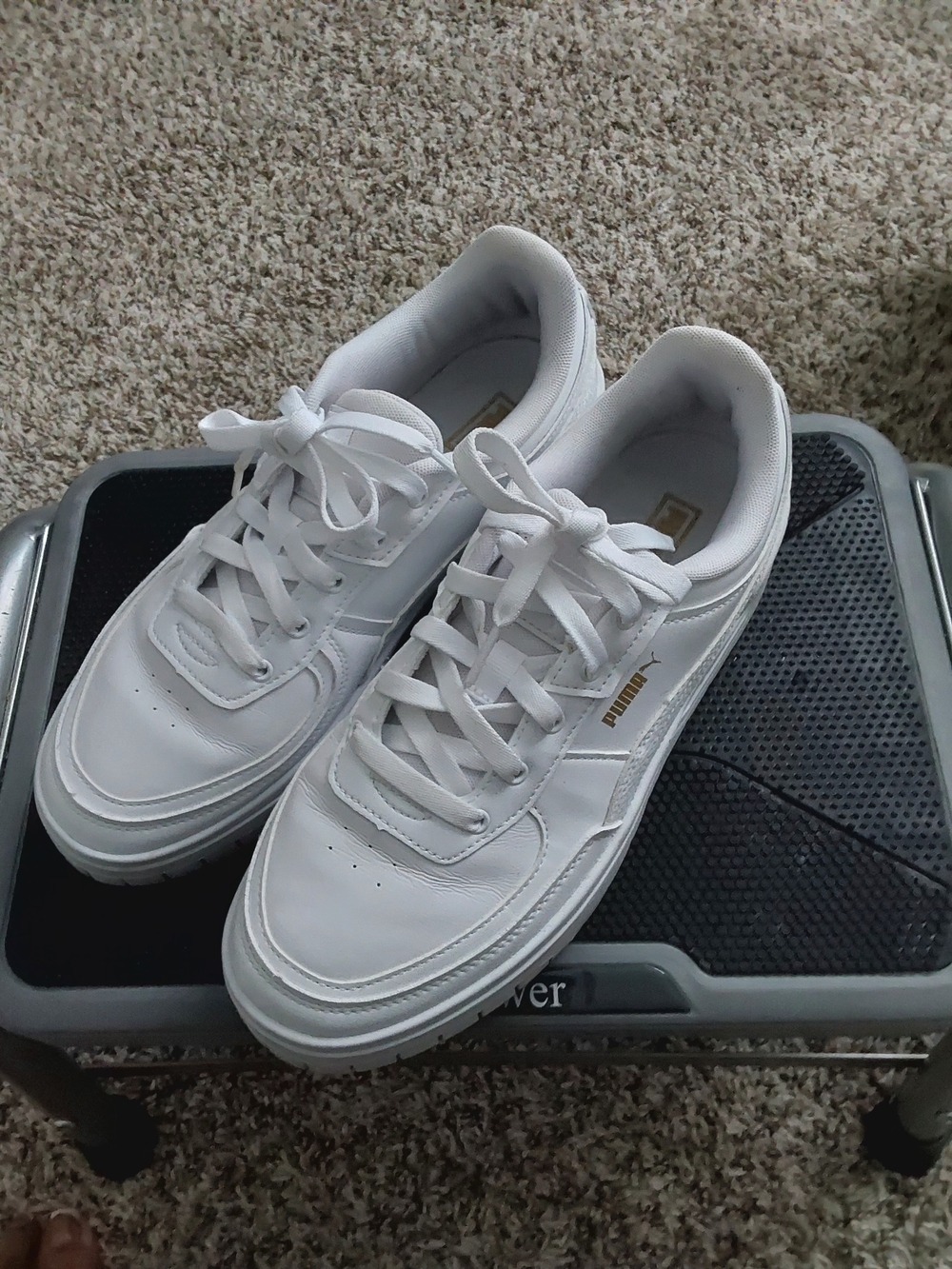 White Puma Leather Sneakers